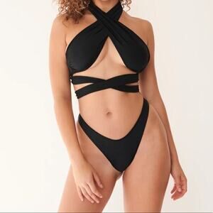 𝅺TROPIC OF C bianca top in black glow | XS NWT